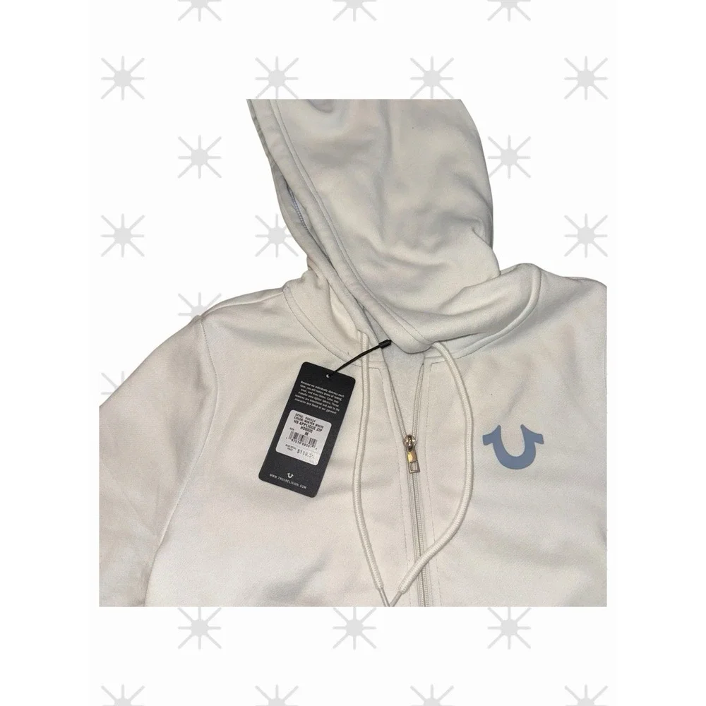 True Religion‎ World Tour White Zip-up Hoodie Size M NWT